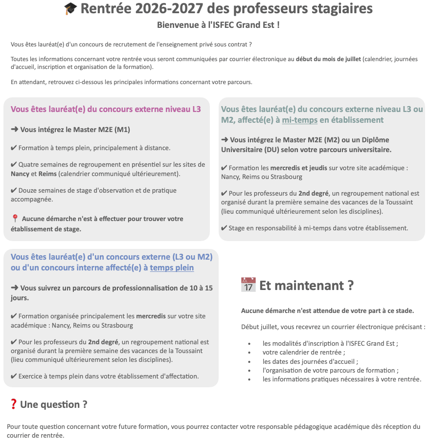 rentrée 26